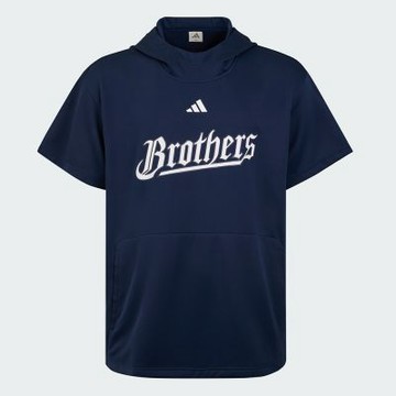 【adidas 愛迪達】中信兄弟球員版聯名系列 短袖連帽上衣 T恤  男/女 KG3220