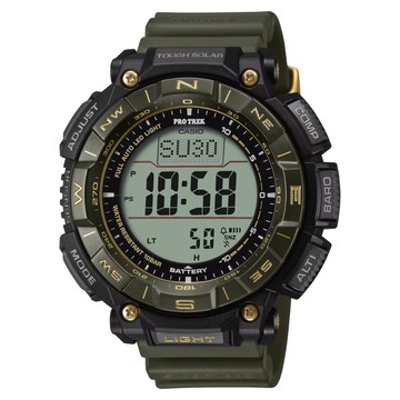 【CASIO 卡西歐】PRO TREK 戶外運動首選 綠 太陽能電力 三重感應器 環保材質設計 PRG-340ANS-3_51.7mm