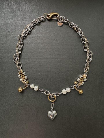 【客製禮物】不鏽鋼 頸鏈 錶帶 淡水珍珠 金屬 y2k 未來感 街頭