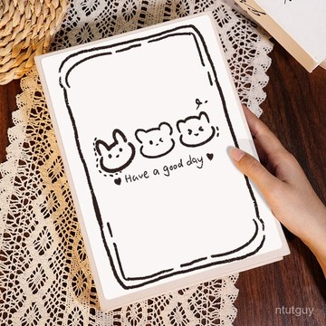 好物優選✨手繪兔子相冊本可放塑封家庭版大容量寶寶照片收納冊成長紀念影集 LGH1