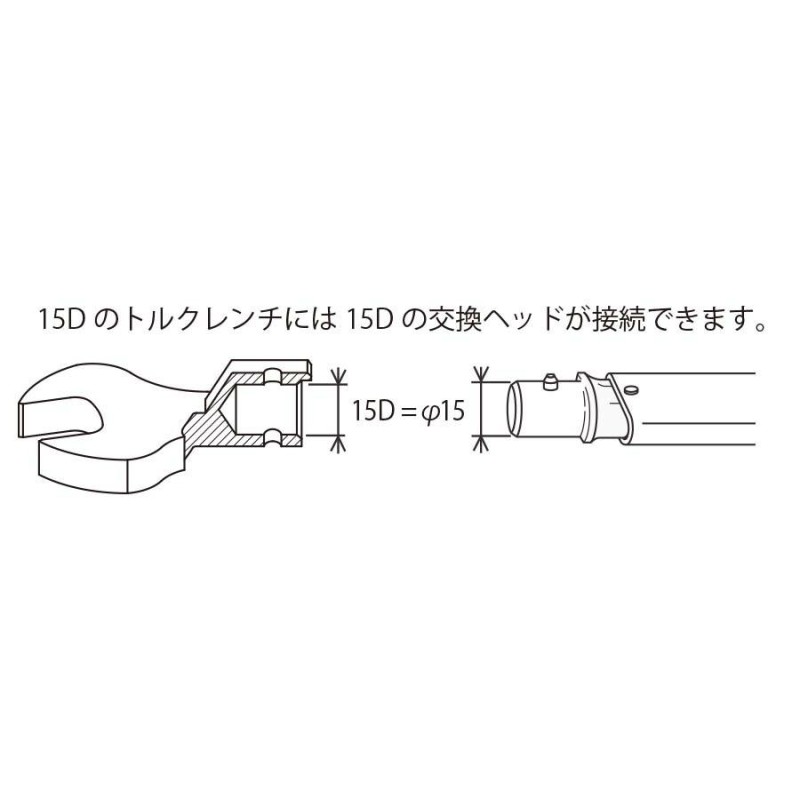 東日 トルクレンチ 交換 ヘッド FH15DX52 FH型 フックヘッド 52-58