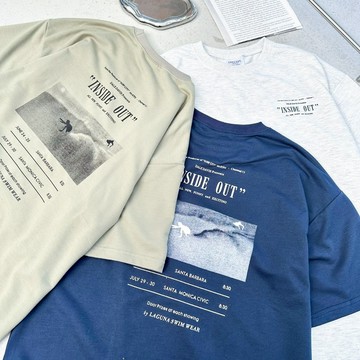 『GOAT』短袖 衣服 上衣 重磅 寬鬆 落肩 舒適 情侶 男女 百搭 春夏 短T 休閒 韓國 情侶T 風景