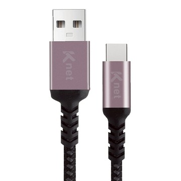 KTnet 廣鐸 USB-C to Type-C 快充傳輸金鋁編織線 3A大電流 1.2m  黑色  1個
