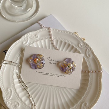 | 一抹抹溫柔浪漫-藤紫| 耳環