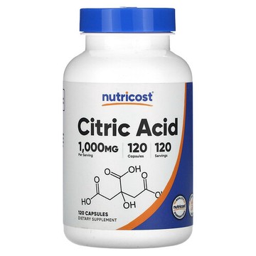 Nutricost, 檸檬酸，1000 毫克，120 粒膠囊