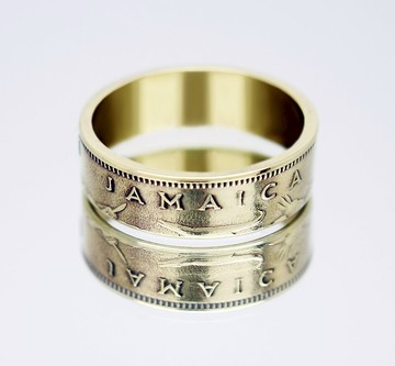 牙買加硬幣戒指半便士 1964 年男士硬幣戒指女士硬幣戒指