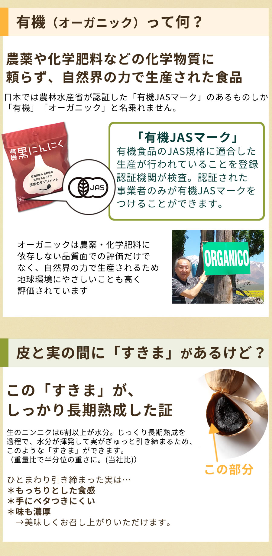 通常品 黒にんにく ちこり村 有機 オーガニック バラ 1kg (500g×2袋)