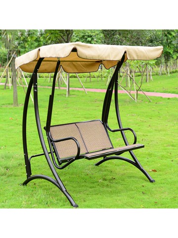 梵派 成人搖椅秋千吊椅特斯林網布吊床室內雙人鐵藝陽臺秋千家用