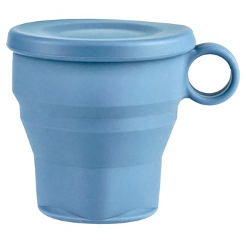 SiliPot 頂級白金矽膠摺疊杯 (灰藍)  1個  230ml