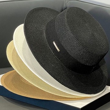 【巴黎精品】現貨+預購 渡假草帽高級法式遮陽帽名媛防曬帽禮帽草編帽子-韓版緞帶草編女帽子20色a1kl1