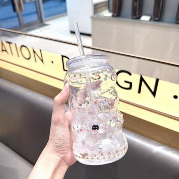 價ins塑料杯高級咖啡杯小衆創意卡通家用水杯女學生冰美式牛奶杯子夏日果飲 大容量 居家聚會下午茶自製飲實用容器 可愛杯子