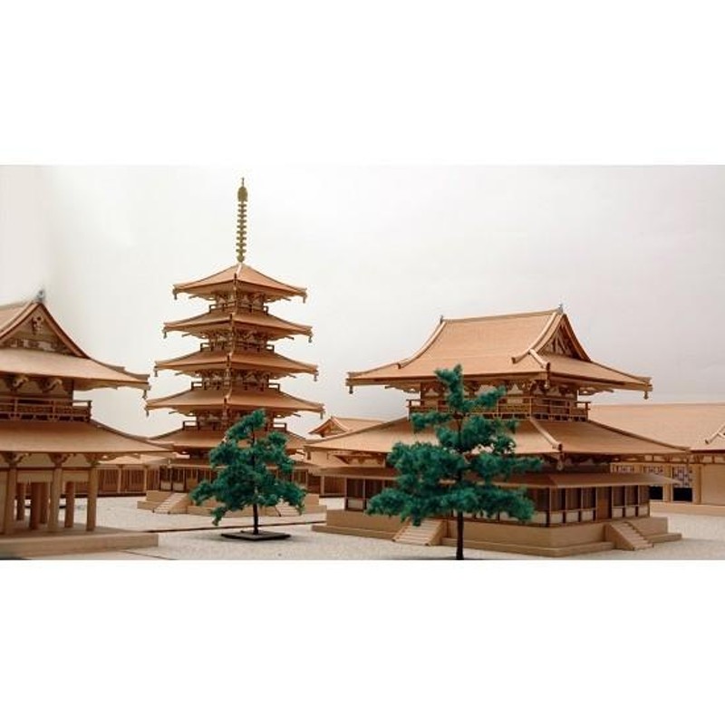 ウッディジョー 木製建築模型 1/150 法隆寺 全景 レーザーカット加工