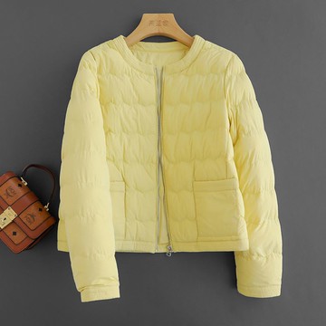 現貨+預購 真羽絨90%鴨絨羽絨外套羽絨衣夾克-保暖圓領小香風拉鏈女外套4色74ia46【獨家進口】【米蘭精品】