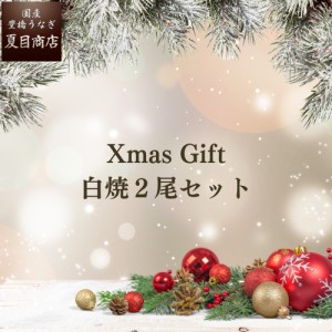 うなぎ 国産 2023年 ホワイト クリスマス セット ギフト 白焼 181-210g×2尾 約3.5人前 岩塩付  送料無料 豊橋うなぎ プレゼント 贈り物