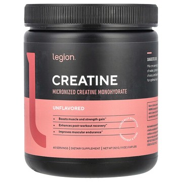 Legion Athletics, 肌酸，微粒化一水肌酸，原味，0.69 磅（312 克）