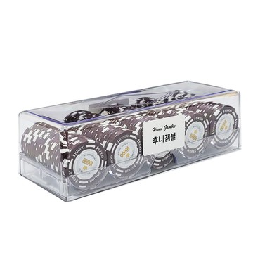 Hooni Gamble 頂級蒙地卡羅撲克籌碼 100片 + 壓克力盒套組  1組  輝色籌碼