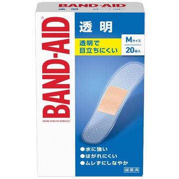 Johnson & Johnson Band-Aids, clear, medium size, 20 pieces
