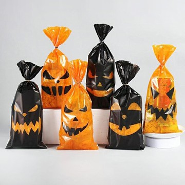 萬聖節 平口禮物袋 10入 禮品袋 糖果餅乾袋 空袋 派對佈置 活動道具【BlueCat】【HW0349】
