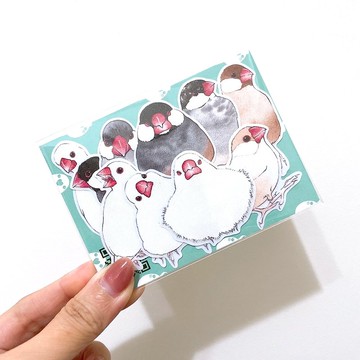 Rolia's 手作 文鳥 防水透明白墨貼紙(10小張套組)