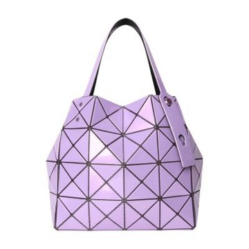 ISSEY MIYAKE  BAOBAO 幾何方格4x4手提寶石包(粉紫色)