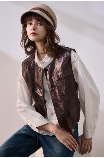 綿羊皮背心式外套