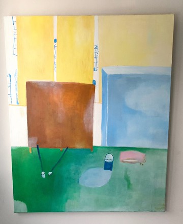 油畫作品--清掃日 無框畫