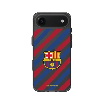 iPhone Air Clear (相機按鈕) 酷墨灰 - FC Barcelona - Logo - Striped Background