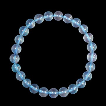 【正佳珠寶】海藍寶 頂級冰質透藍 7.8-8.3mm 海藍寶手珠