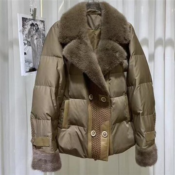 【巴黎精品】現貨+預購 頂級水貂毛領真羽絨外套鵝絨外套羽絨衣秋冬保暖大碼休閒女裝-風衣女外套2色a1ld47