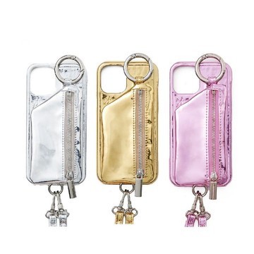 ajew glow 閃耀造型拉鍊口袋手機殼(含背帶)