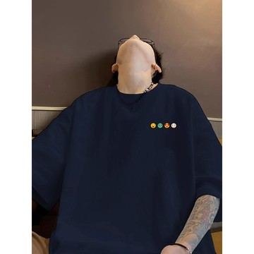 臺灣出貨 M-8XL 男士 日係 寬鬆 複古印花 夏季T恤 潮流 簡約 圓領 上衣休閒 短袖T恤 短袖上衣