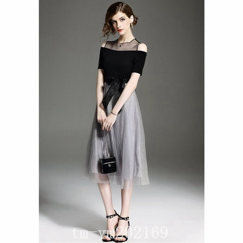 欧米風結婚式総レースドレスオフショルワンピースチュールワンピースひざ下丈 通販 Lineポイント最大0 5 Get Lineショッピング