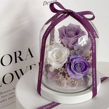 情人節首選【Flora Flower】-永生花夜燈-溫柔暮山紫 情人節 乾燥花 永生花 夜燈 開幕 禮物 生日