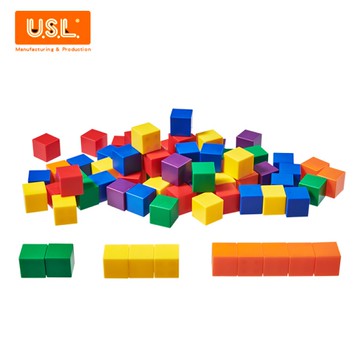 《台灣製USL遊思樂》教具 積木 1英吋中空方塊(6色,102PCS)  東喬精品百貨
