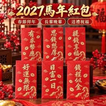 2027馬年紅包袋 國風高檔利是封 春節拜年紅包 長輩晚輩壓歲錢 過年送禮祝福用品 創意個性收藏紀念款