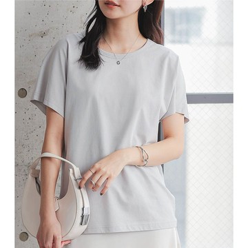 日本 Kobe Lettuce - 經典定番 純棉圓領短袖上衣-淺灰