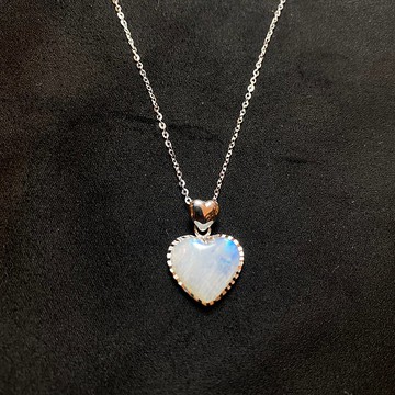 純銀月亮石頸鏈