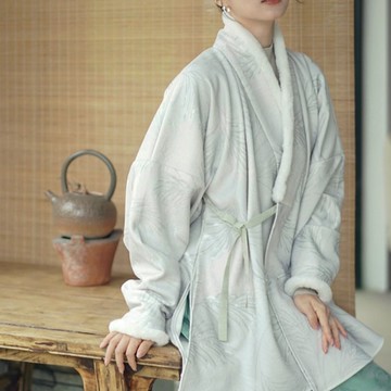 【雪松】新中式復古/加絨大襟襖/漢服日常外套