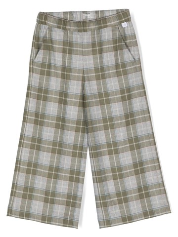 Il Gufo - check-print cotton trousers - kids - Polyester/Viscose/Elastane/Cotton - 10 - Green