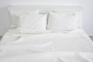 白色麻套裝 / 平板+床單+2個枕套 / 白色床上用品