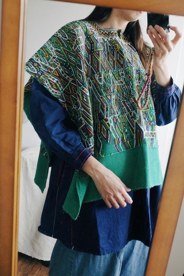 Vintage 瓜地馬拉超重工手織布刺繡斗篷