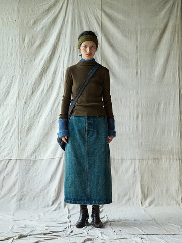 復古文青 純棉牛仔半裙 百搭半身裙