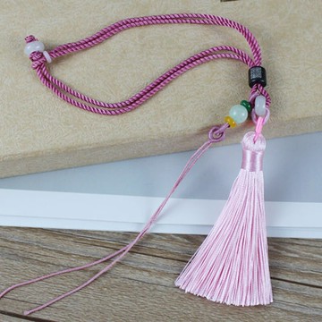 黑檀祥云佛珠玉珠手把繩 精品DIY手工流蘇穗子文玩玉器金器吊墜繩