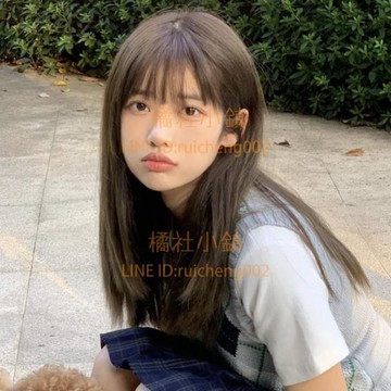 自然全頭套長直髮時尚新款自然空氣劉海甜美網紅假髮女長髮【不二雜貨】【不二雜貨】