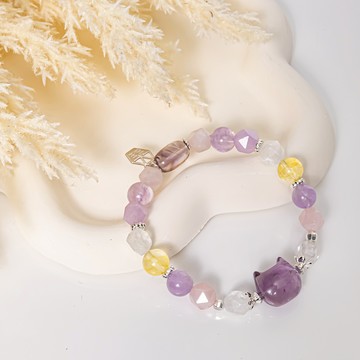 紫煙貓語 | 紫水晶/白水晶/玉髓/黃瑪瑙