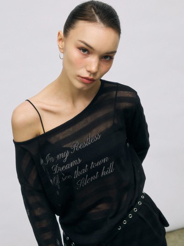 ST OFF SHOULDER T SHIRT [BLACK]