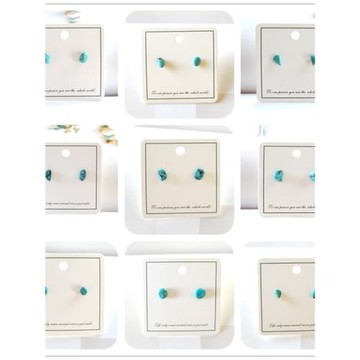 綠松石耳釘個性設計感小巧【一圖一拍0517】孤品不撞款系列