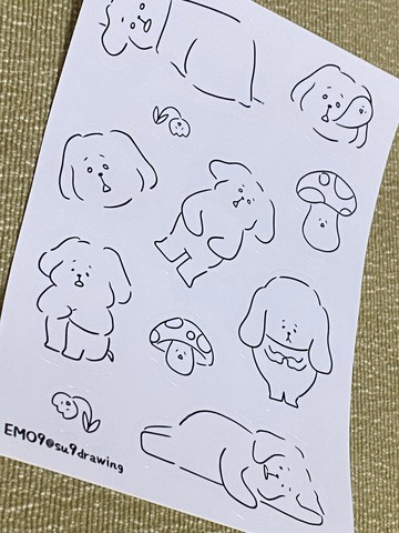 EMO9 焦慮狗狗透明貼紙 A6 | 厭世心情、壓力大必備 | 手帳裝飾
