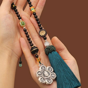 【巴黎精品】現貨+預購 汽車掛飾車內吊墜-純銀六字真言佛像汽車內飾a1bp80