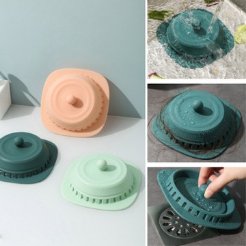 (3入組)矽膠按壓式防堵防臭地漏蓋 加贈萬絲微米超柔牙刷